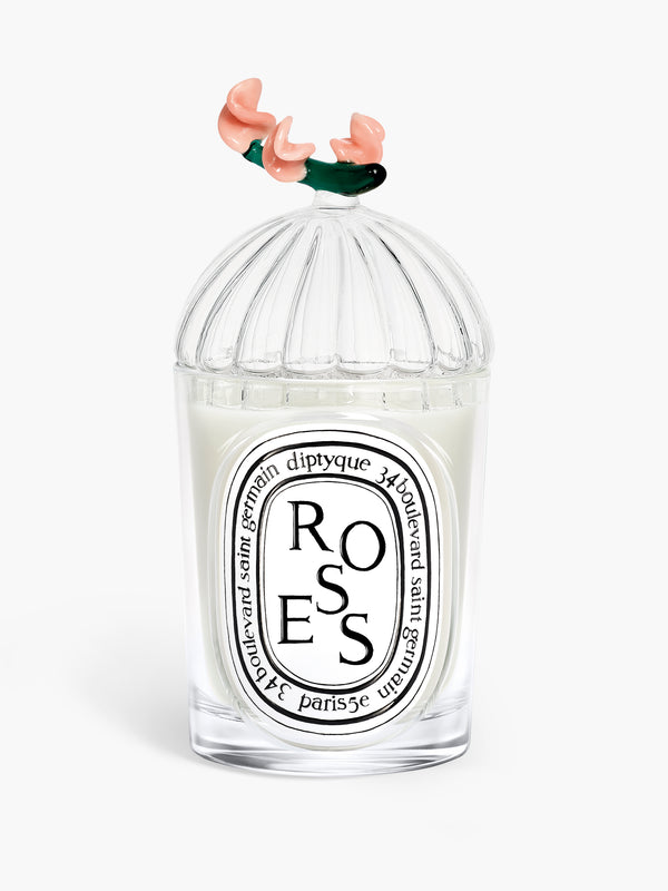 Couvercle Roses - Pour bougie modèle classique