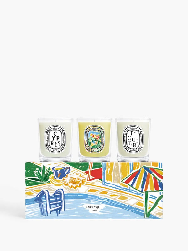 Figuier (Fig Tree), Cyprès (Cypress), Citronnelle (Lemongrass) - Set of 3 Small Candles