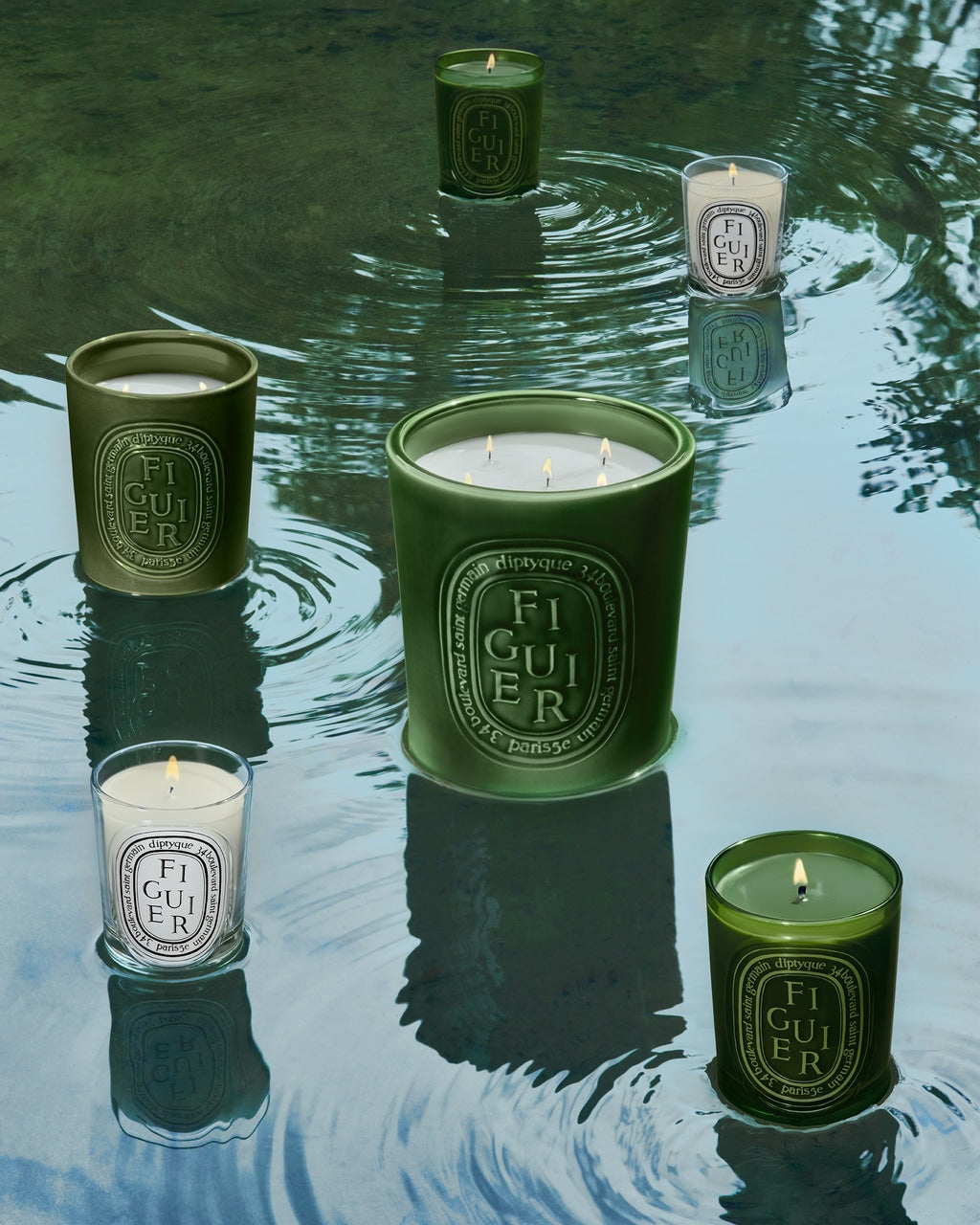 【新品】diptyque Figuier カラーキャンドル グリーン　300g Figuier (Fig Tree) - Large Candle – Diptyque